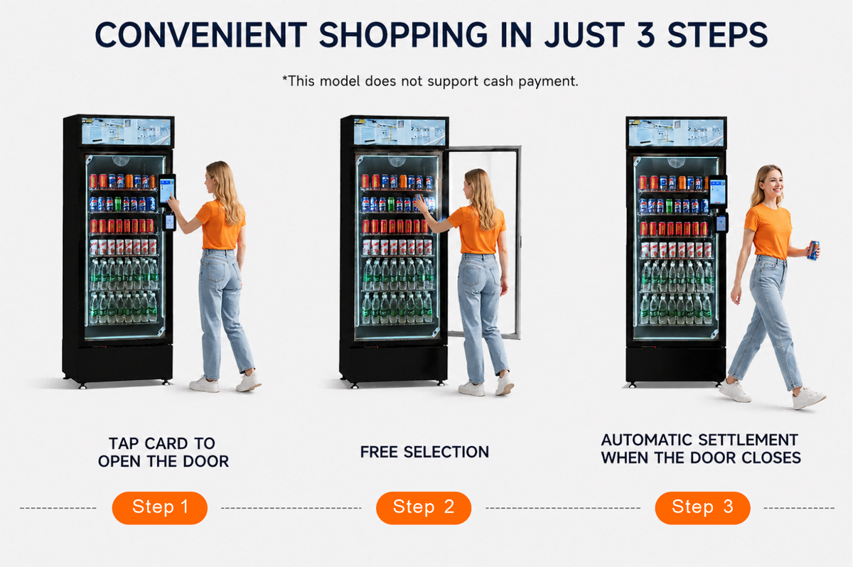 AI Vending Fridge with 29-Inch Digital Ad Display