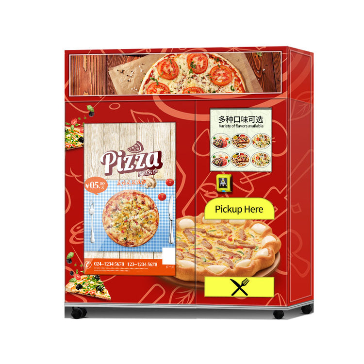 Hot Pizza Vending Machine with Large Ad Display